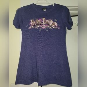 Harley-Davidson Blue Fitted Short Sleeve T-Shirt Like New